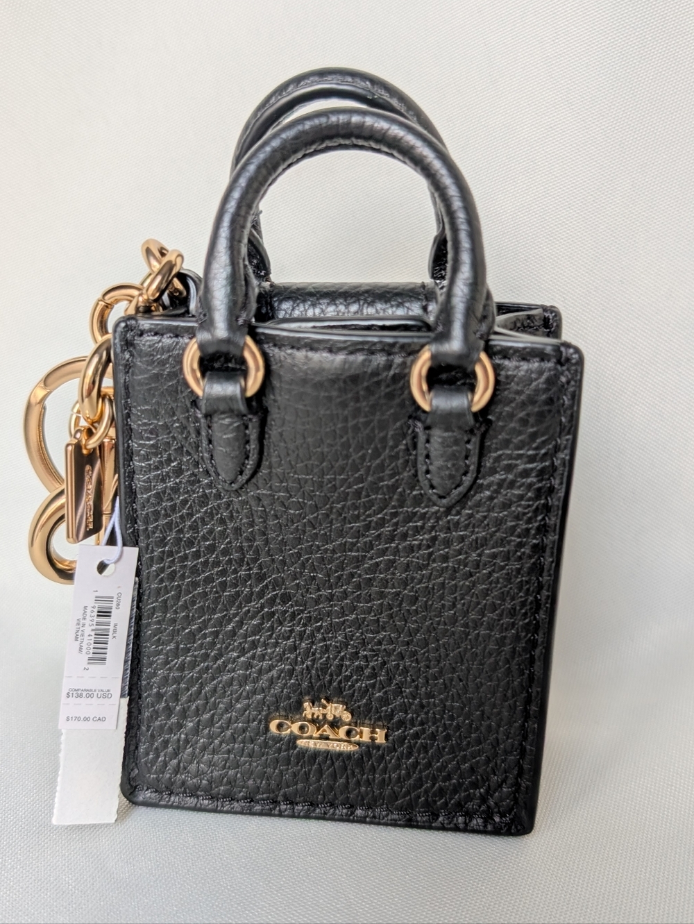 Coach North/South Mini Tote Bag Charm (Style CU280)